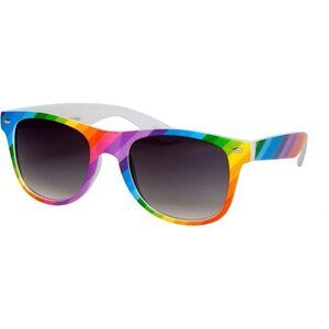Rainbow Color Rectangle Frame Sunglass by meijer